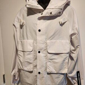New KARL LAGERFELD windbreaker with huddy WHITE, M